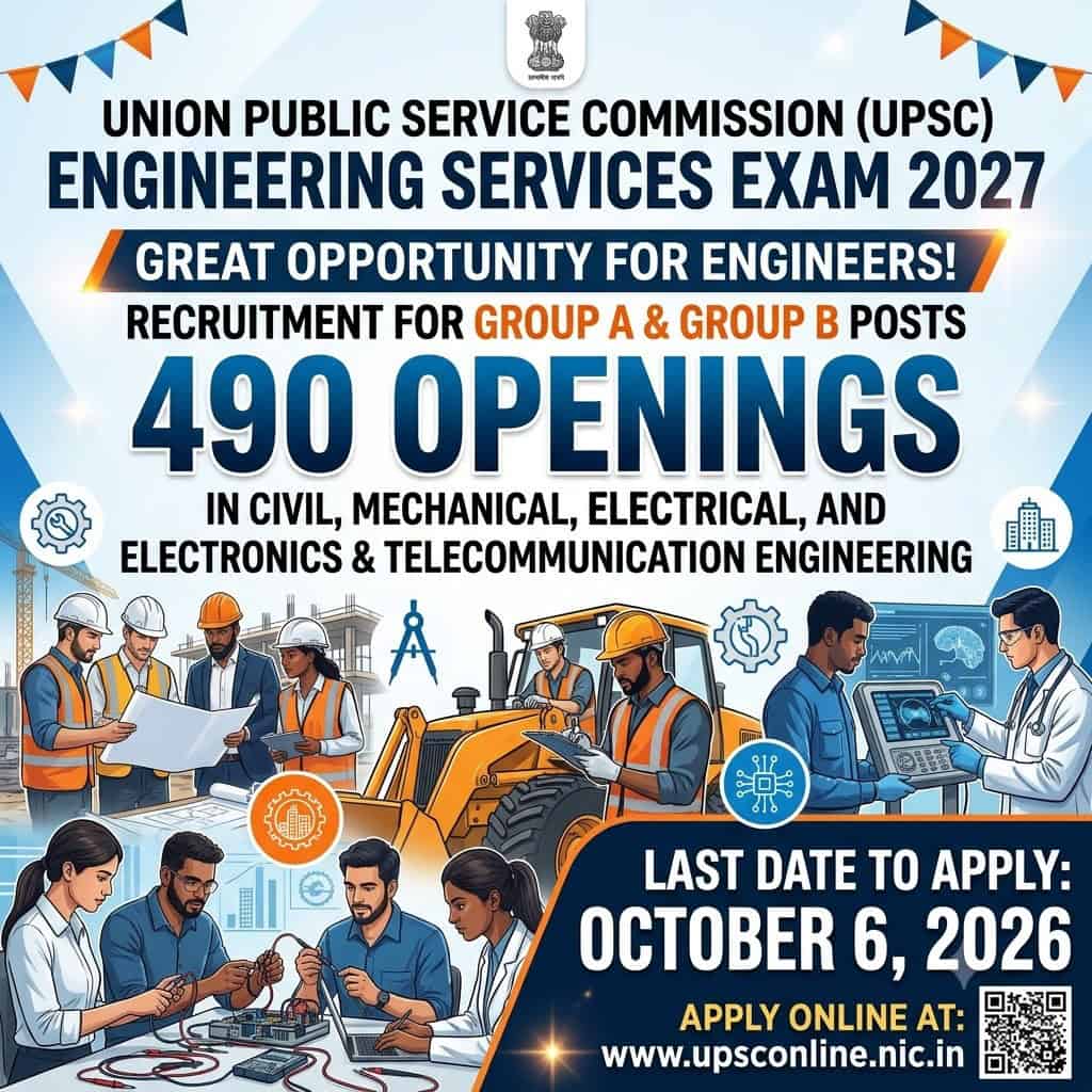 UPSC Engineering Services Exam 2027 notification for 480 engineering posts